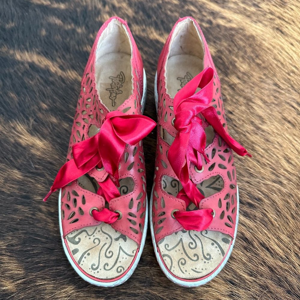 Portofino Red Leather Lace-up Sandals